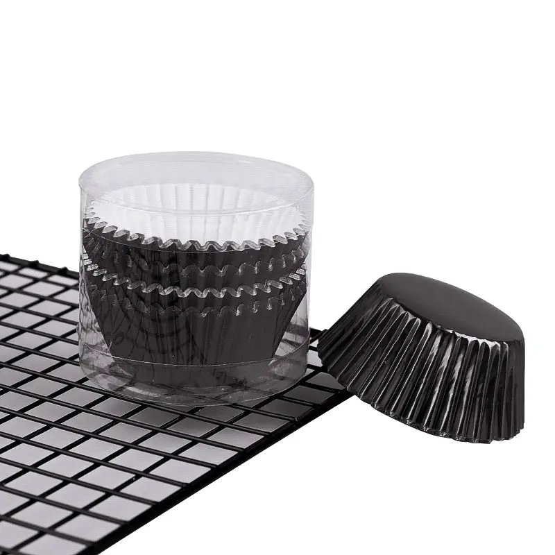 Heat resistant Aluminum Foil Cupcake Liners-black-packsources.com