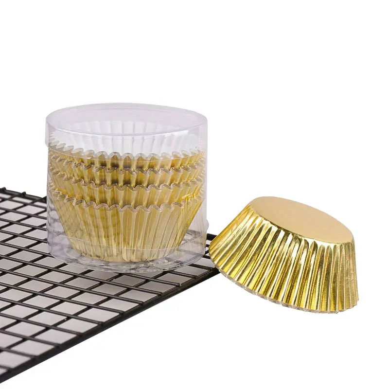 Heat resistant Aluminum Foil Cupcake Liners-Yellow-packsources.com