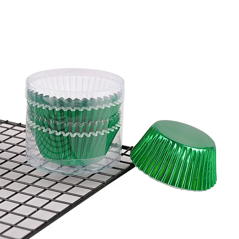 Heat resistant Aluminum Foil Cupcake Liners-Green-packsources.com