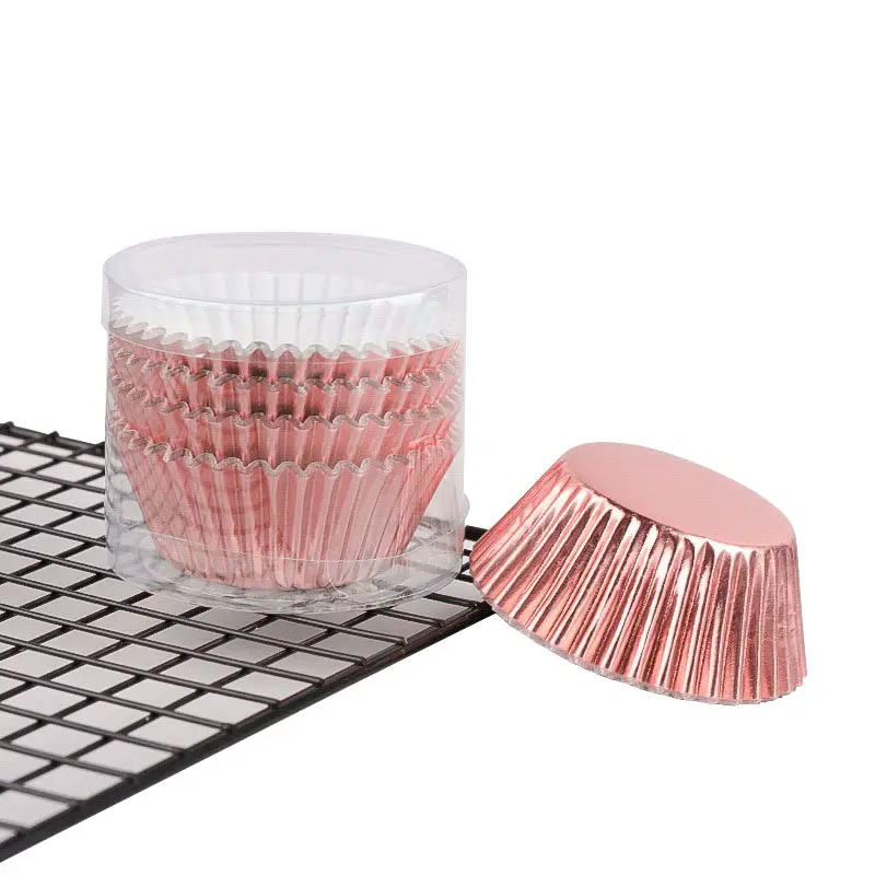 Heat resistant Aluminum Foil Cupcake Liners-rose-packsources.com