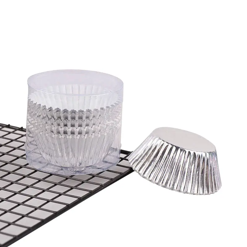 Heat resistant Aluminum Foil Cupcake Liners-silver-packsources.com