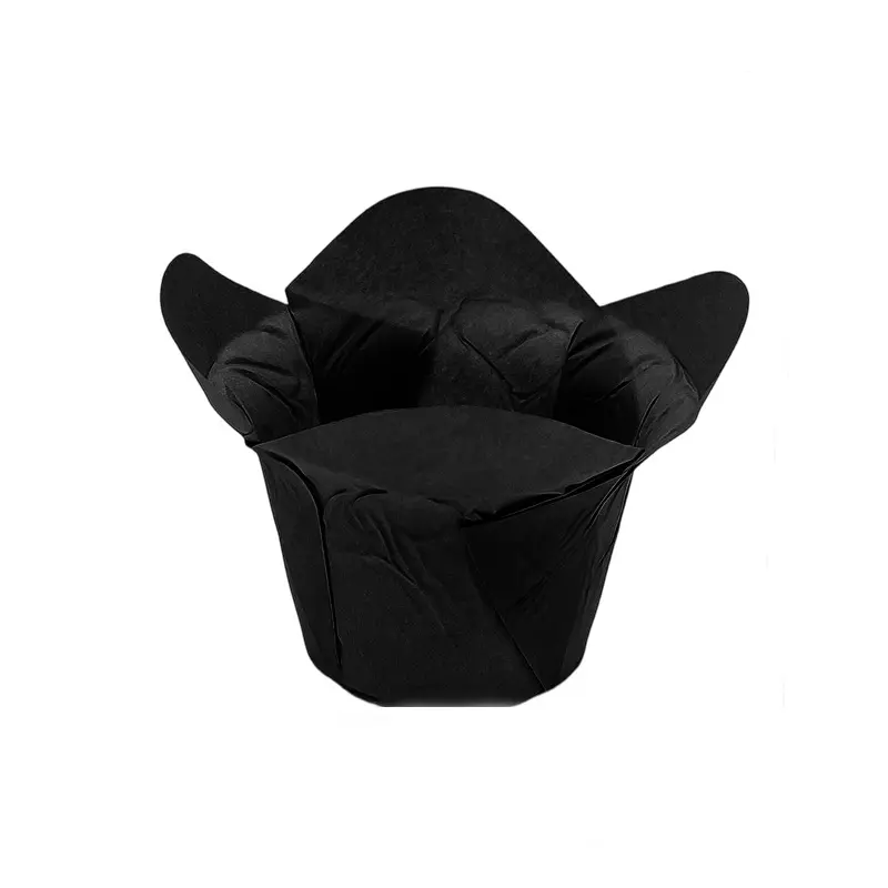 Compostable Tulip Cupcake Liners-black-packsources.com