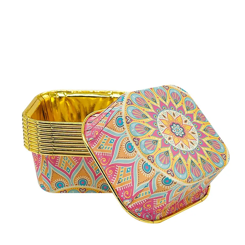 Bohemia Style Square Muffin Cups-8-packsources.com