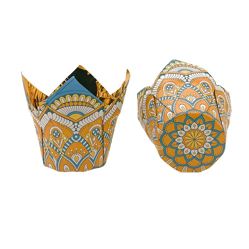 Bohemia Style-Foil Tulip Baking Cups-1-packsources.com