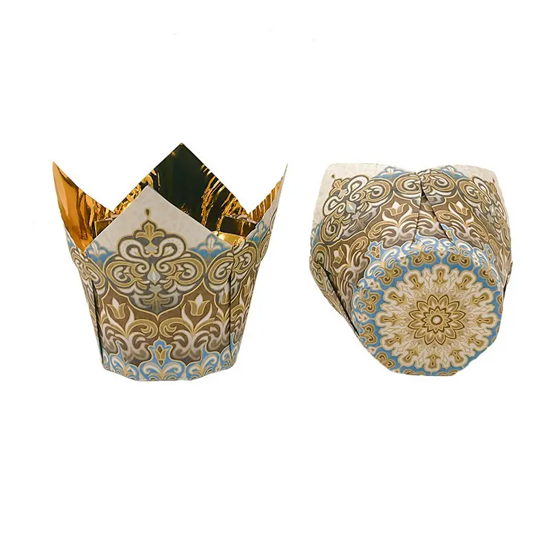 Bohemia Style-Foil Tulip Baking Cups-2-packsources.com