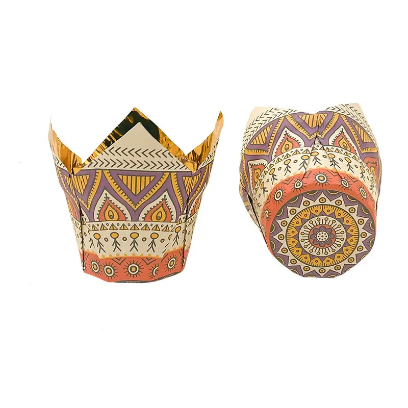 Bohemia Style-Foil Tulip Baking Cups-5-packsources.com