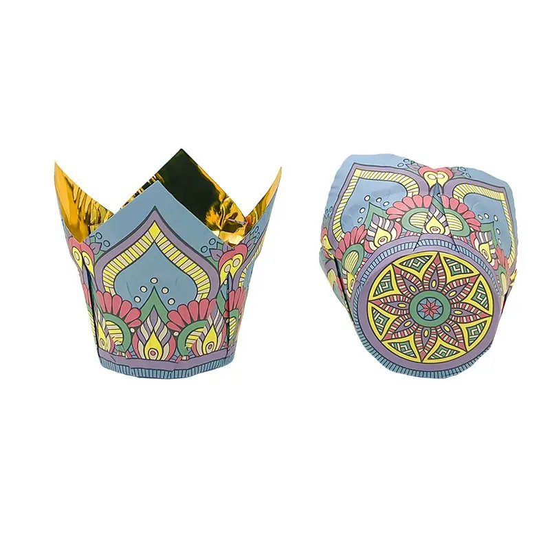 Bohemia Style-Foil Tulip Baking Cups-7-packsources.com
