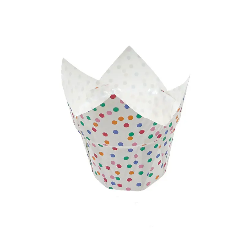 Greaseproof Tulip Cupcake Cups PE -white-packsources.com