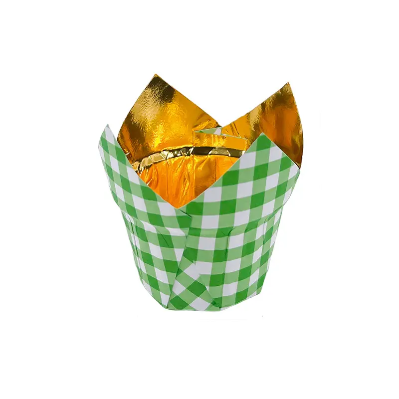 Greaseproof foil tulip baking cups-green-packsources.com