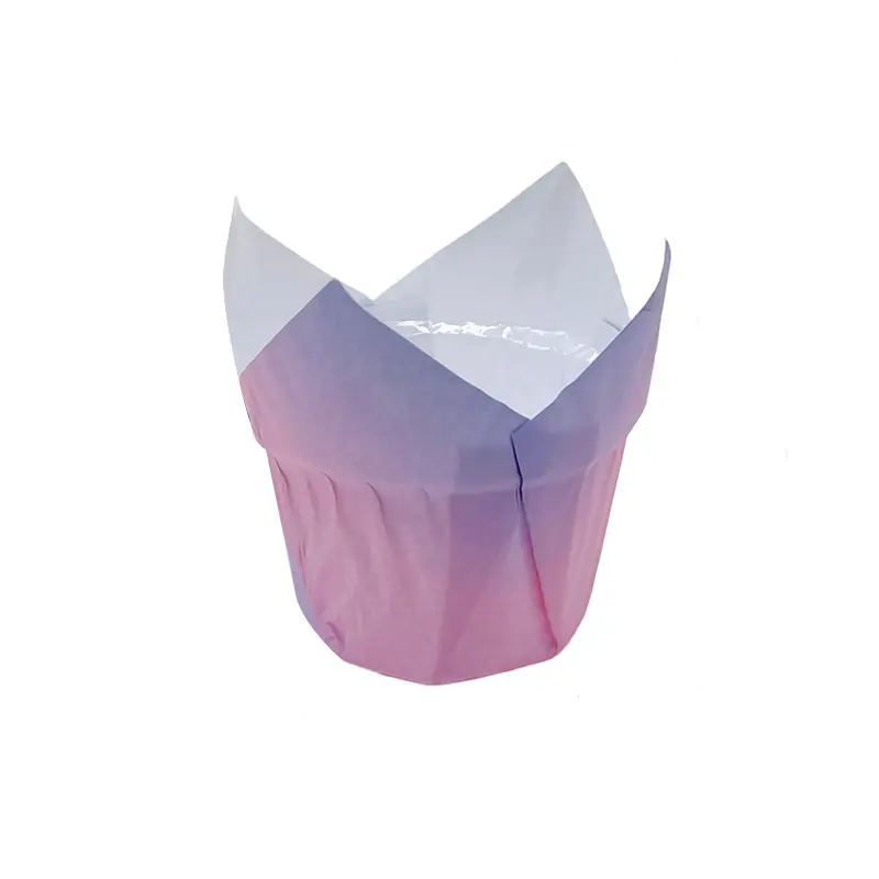 Tulip Cupcake Cups Pure Color PE Cups-Purple-packsources.som