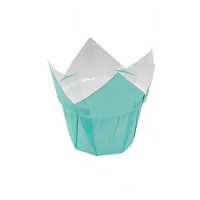 Tulip Cupcake Cups Pure Color PE Cups-Skyblue-packsources.som