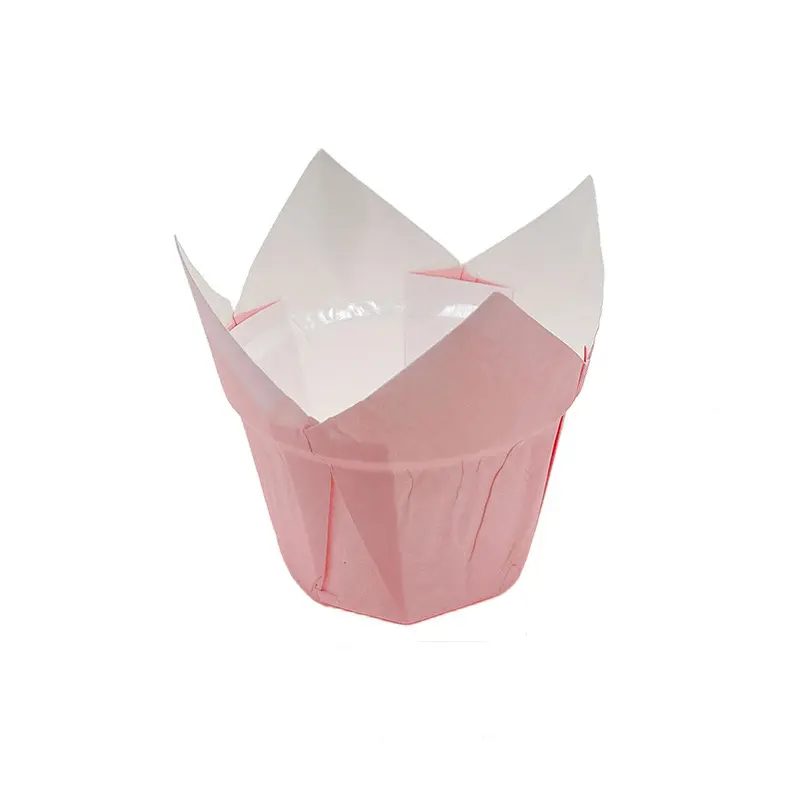 Tulip Cupcake Cups Pure Color PE Cups-Pink-packsources.som