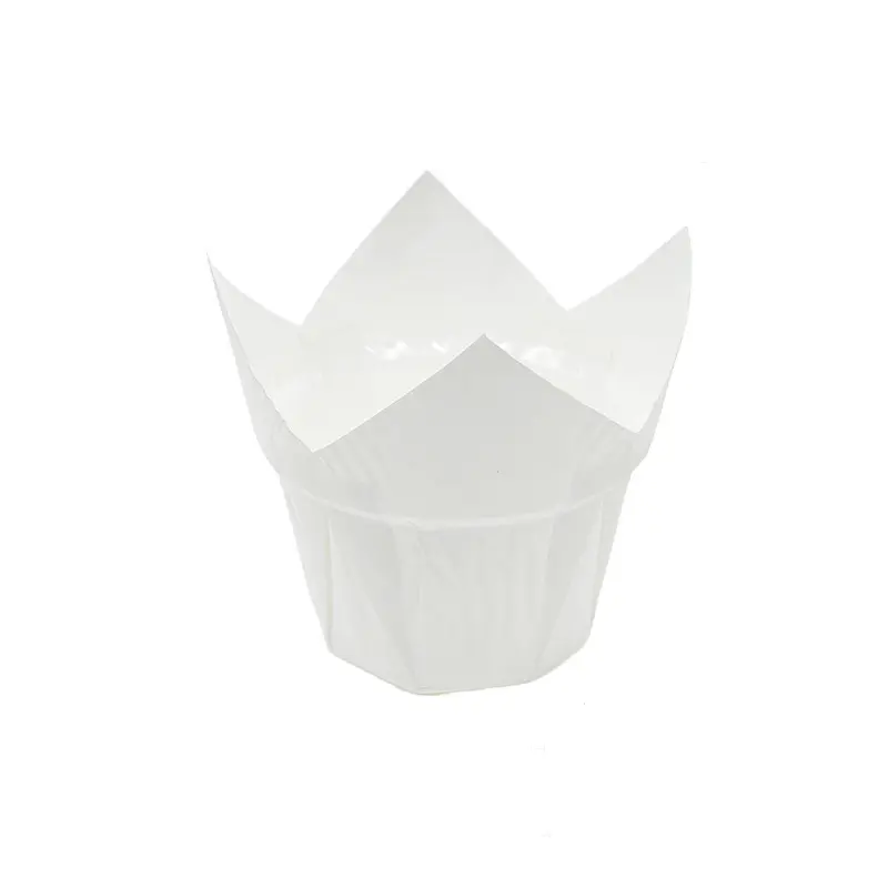 Tulip Cupcake Cups Pure Color PE Cups-white-packsources.som