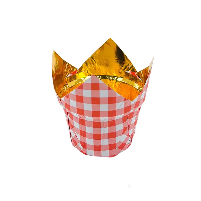Greaseproof foil tulip baking cups-Red-2-packsources.com