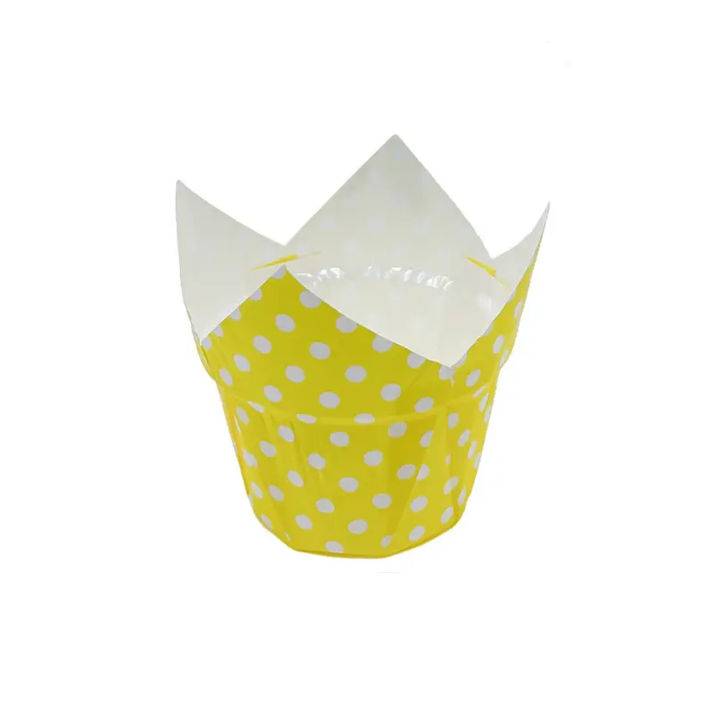 Greaseproof Tulip Cupcake Cups PE -yellow-packsources.com