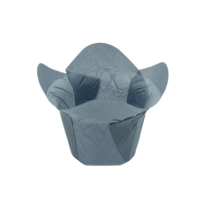 Compostable Tulip Cupcake Liners-gray-packsources.com