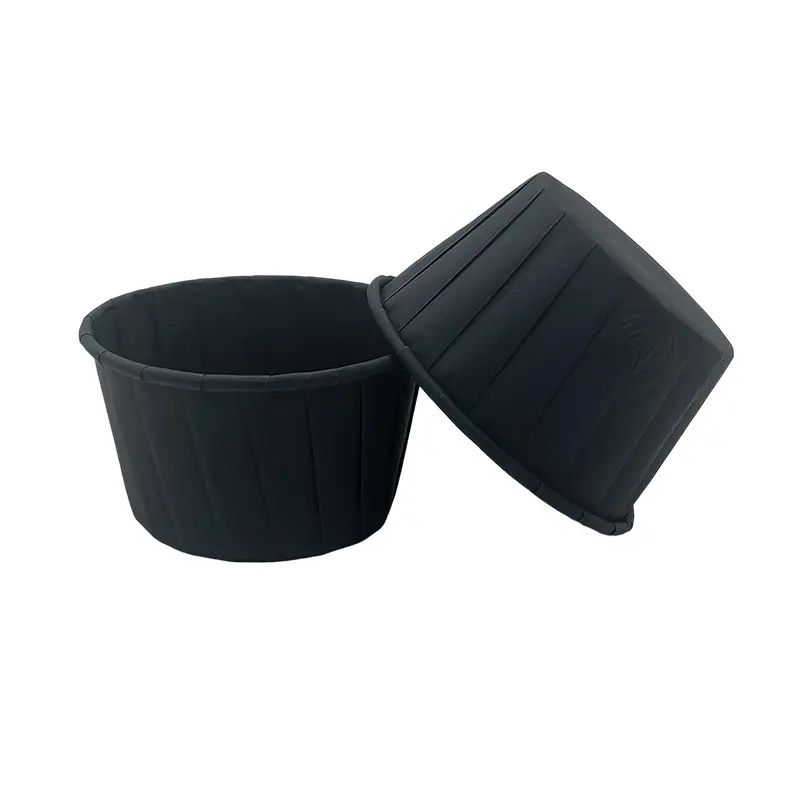 Compostable Greaseproof mini muffin liners-black-packsources.com