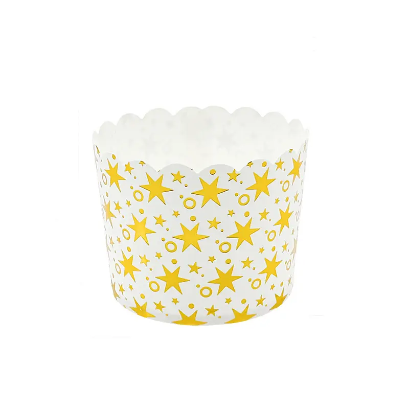Jumbo Muffin Cups With Golden Stamped-stars-packsources.com