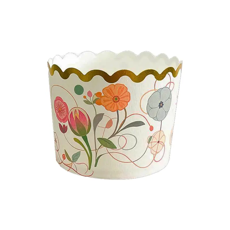 Muffin liners with flower and tree printed-packsources.com