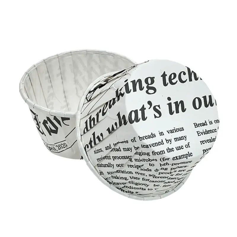Bite Size Muffin Cupcake Liners-white-newspaper-packsources.com