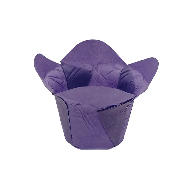Compostable Tulip Cupcake Liners-purple-packsources.com