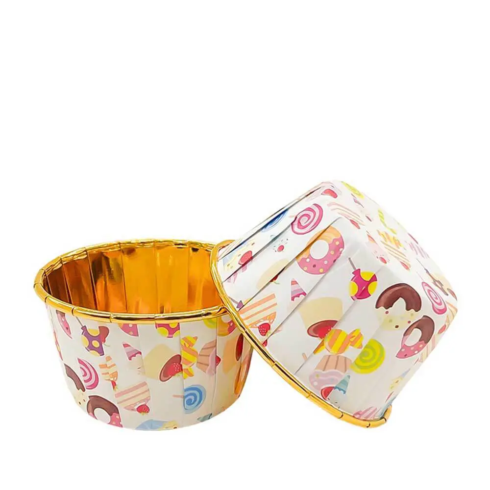 Floral printed Mini muffin foil Paper Cups-5-Packsources.com