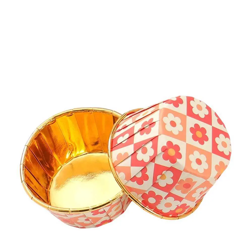 Floral printed Mini muffin foil Paper Cups-8-Packsources.com