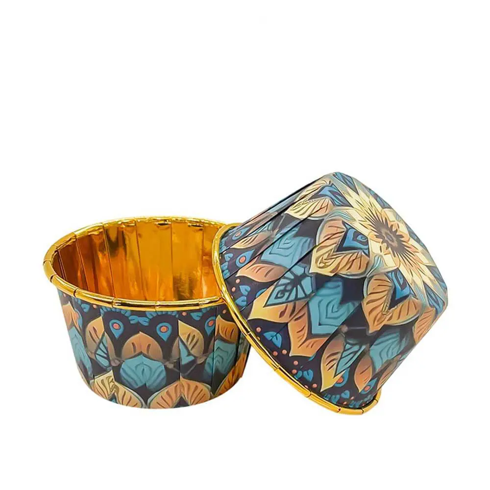 Floral printed Mini muffin foil Paper Cups-4-Packsources.com
