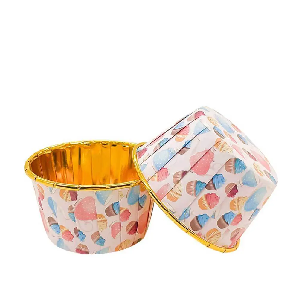 Floral printed Mini muffin foil Paper Cups-9-Packsources.com
