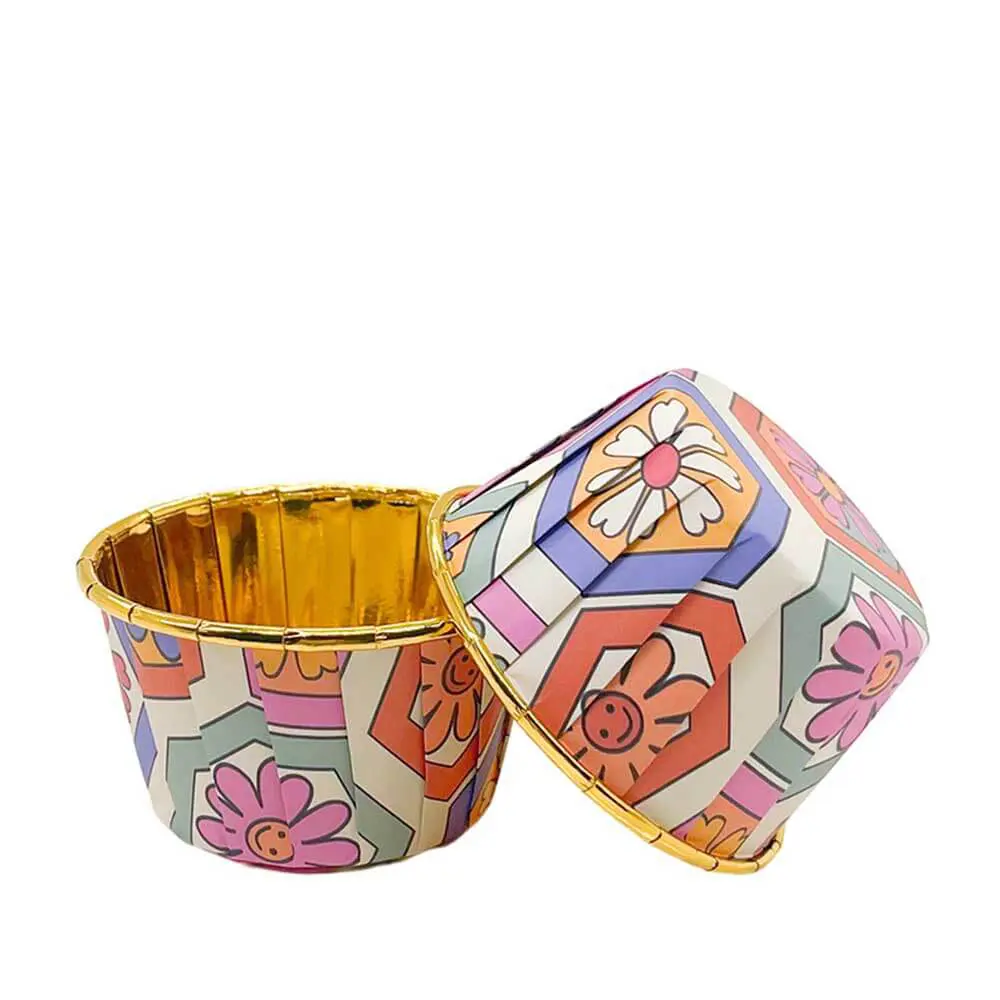 Floral printed Mini muffin foil Paper Cups-11-Packsources.com