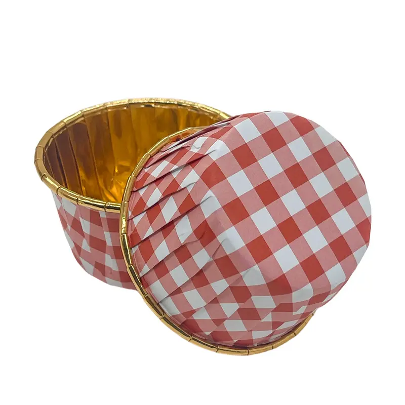 Single Side Foil Mini Muffin Baking Cups-Red-packsources.com