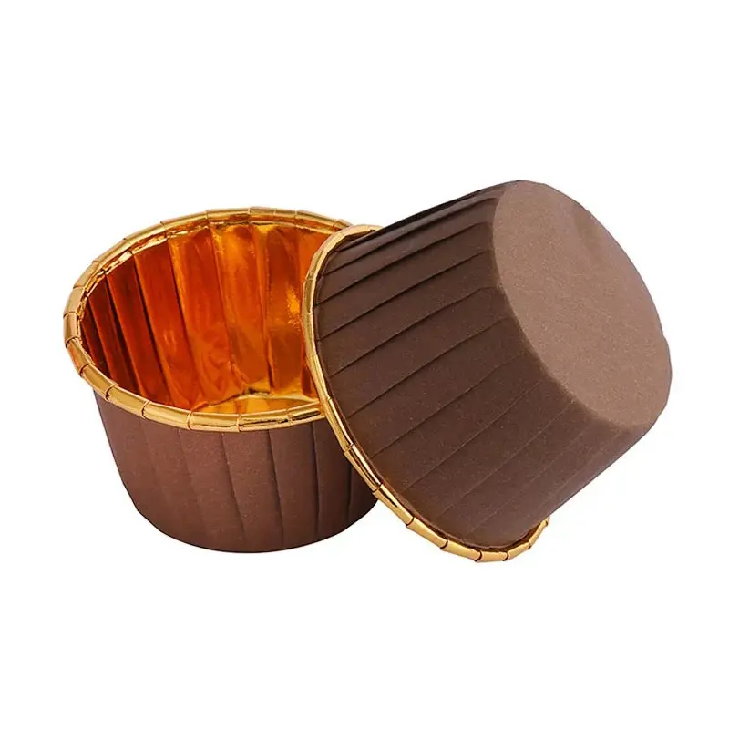 Mini Muffin Cupcake Liners Single Side Foil Greaseproof cups-coffee-packsources.com