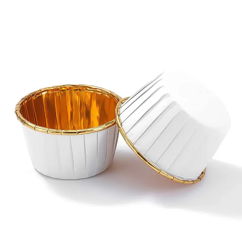Mini Muffin Cupcake Liners Single Side Foil Greaseproof cups-white-packsources.com