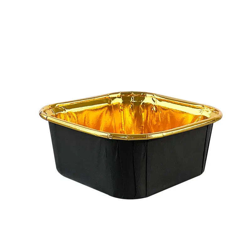 Single Side Foil Square Muffin Liners-black-packsources.com