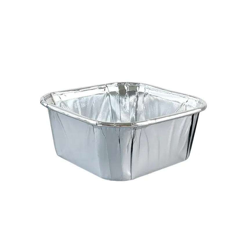Double Side Foil Square Muffin baking cups-silver-packsources.com