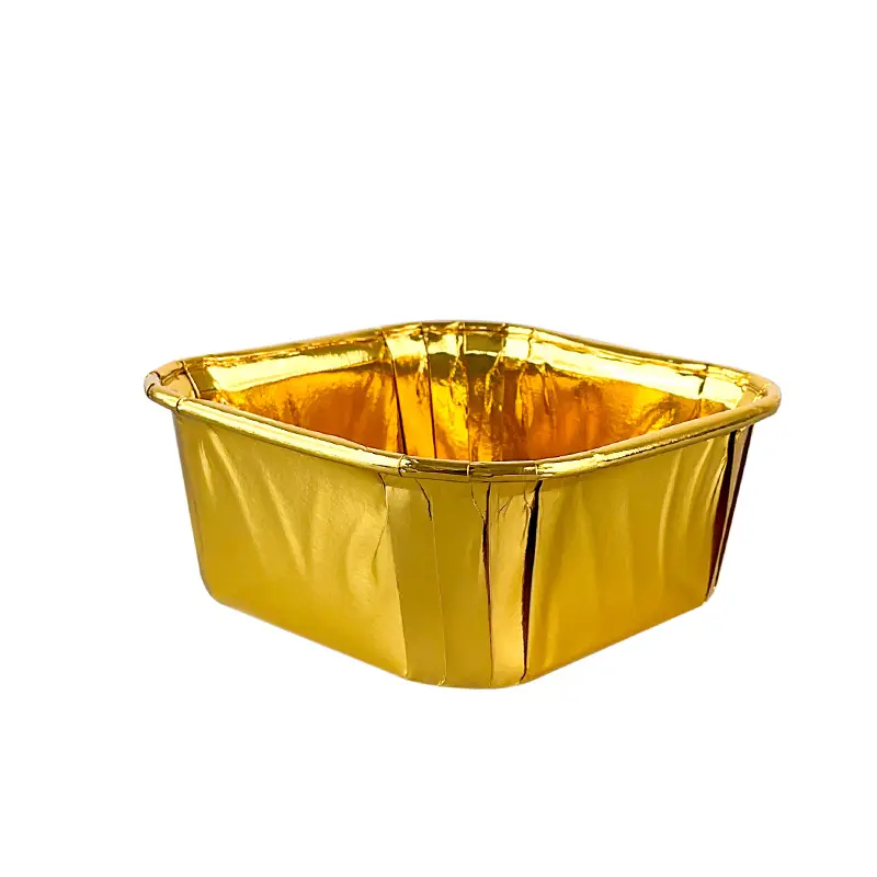 Double Side Foil Square Muffin baking cups-golden-packsources.com