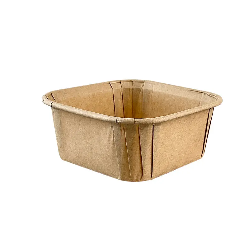 Square Muffin Liner Compostable Baking Cups-Kraft-packsources.com