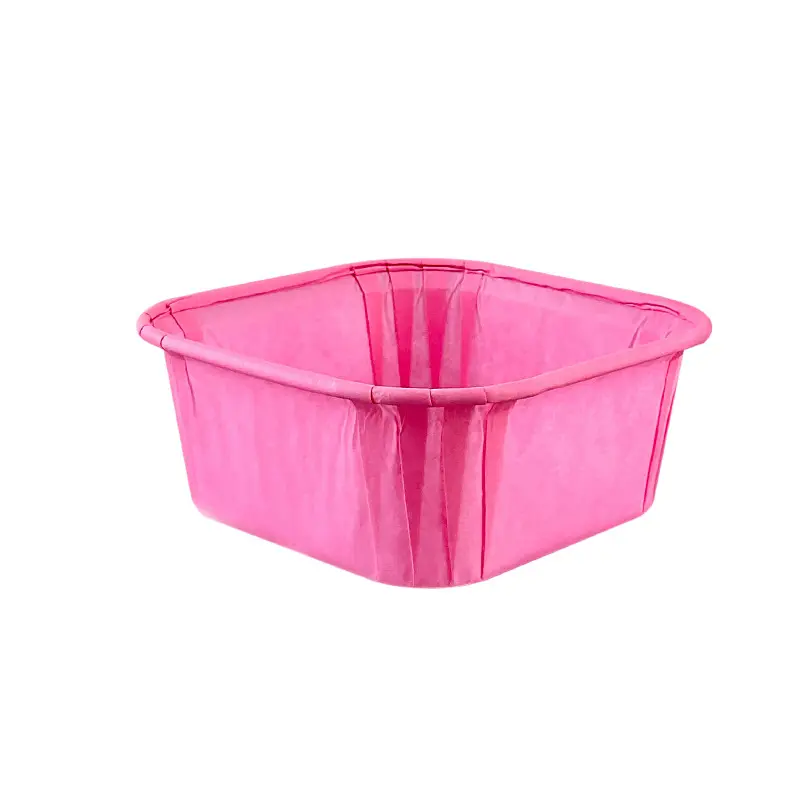 Square Muffin Liner Compostable Baking Cups-pink-packsources.com