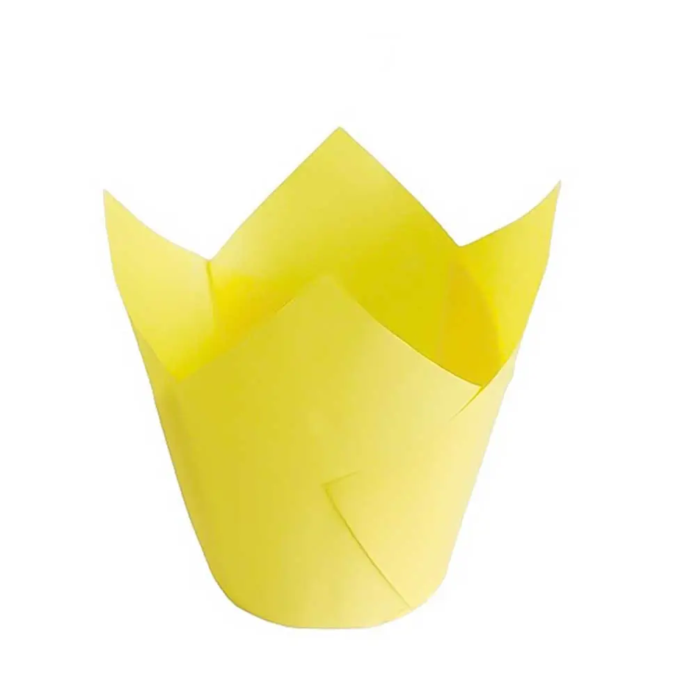 Parchment Tulip Cupcake Liners-yellow-packsources.com