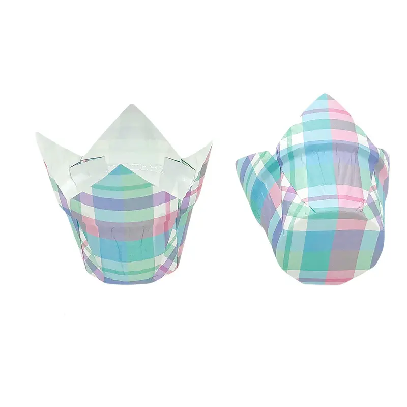 Greaseproof Tulip Cupcake Liners-blue-strip-packsources.com