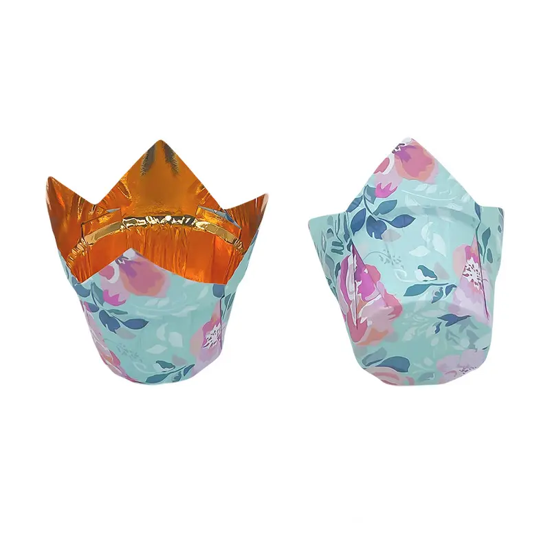 Greaseproof Tulip Cupcake Liners-Flower-packsources.com