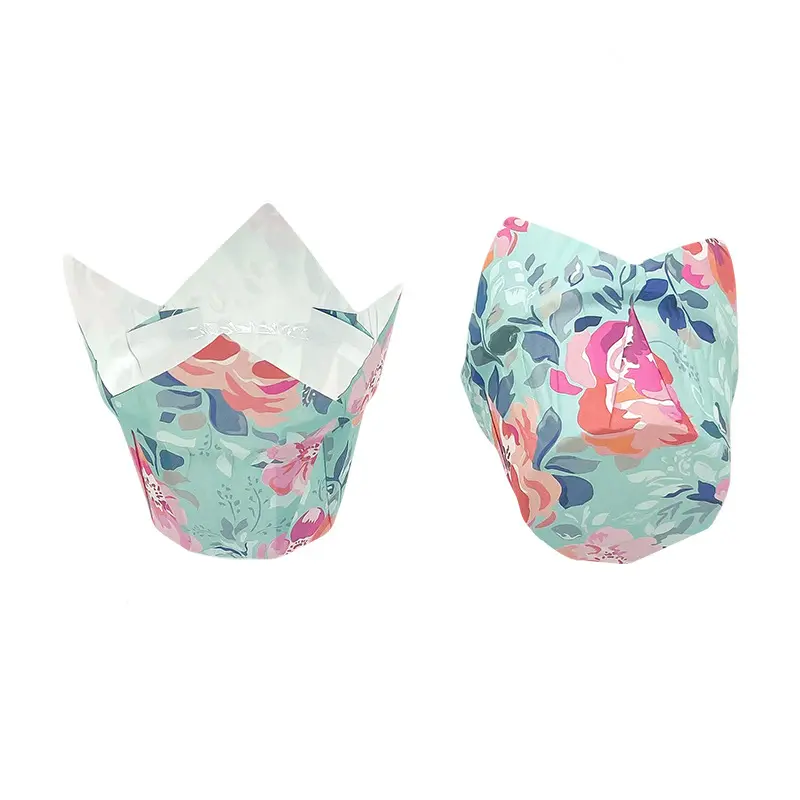 Greaseproof Tulip Cupcake Liners-printed-packsources.com