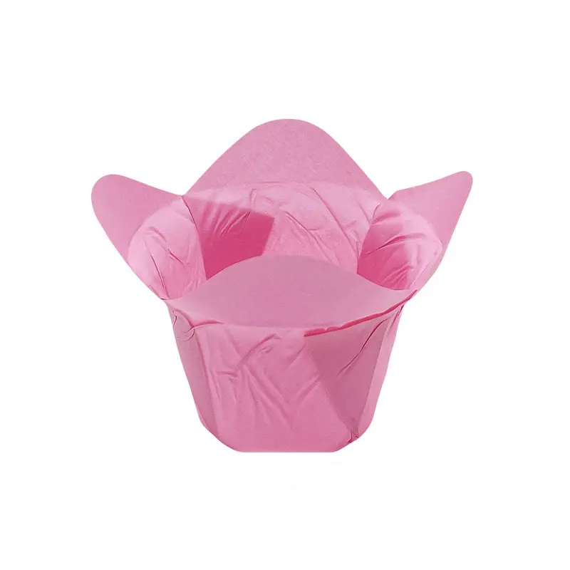 Compostable Tulip Cupcake Liners-pink-packsources.com